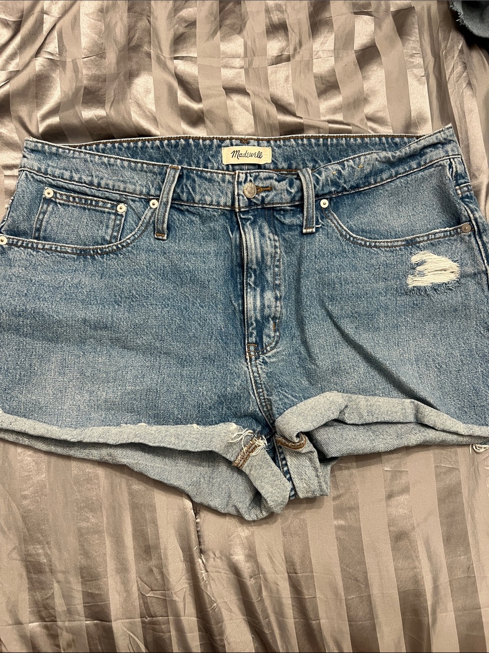 Madewell Light Blue Rolled-Hem Denim Shorts